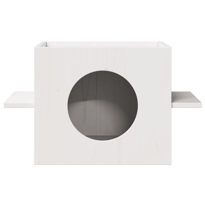 vidaXL Casa de madera maciza pino blanca para gatos thumbnail