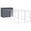vidaXL Caseta perros con corral acero galvanizado gris 214x1069x181 cm, , large indicador imagen numero 5