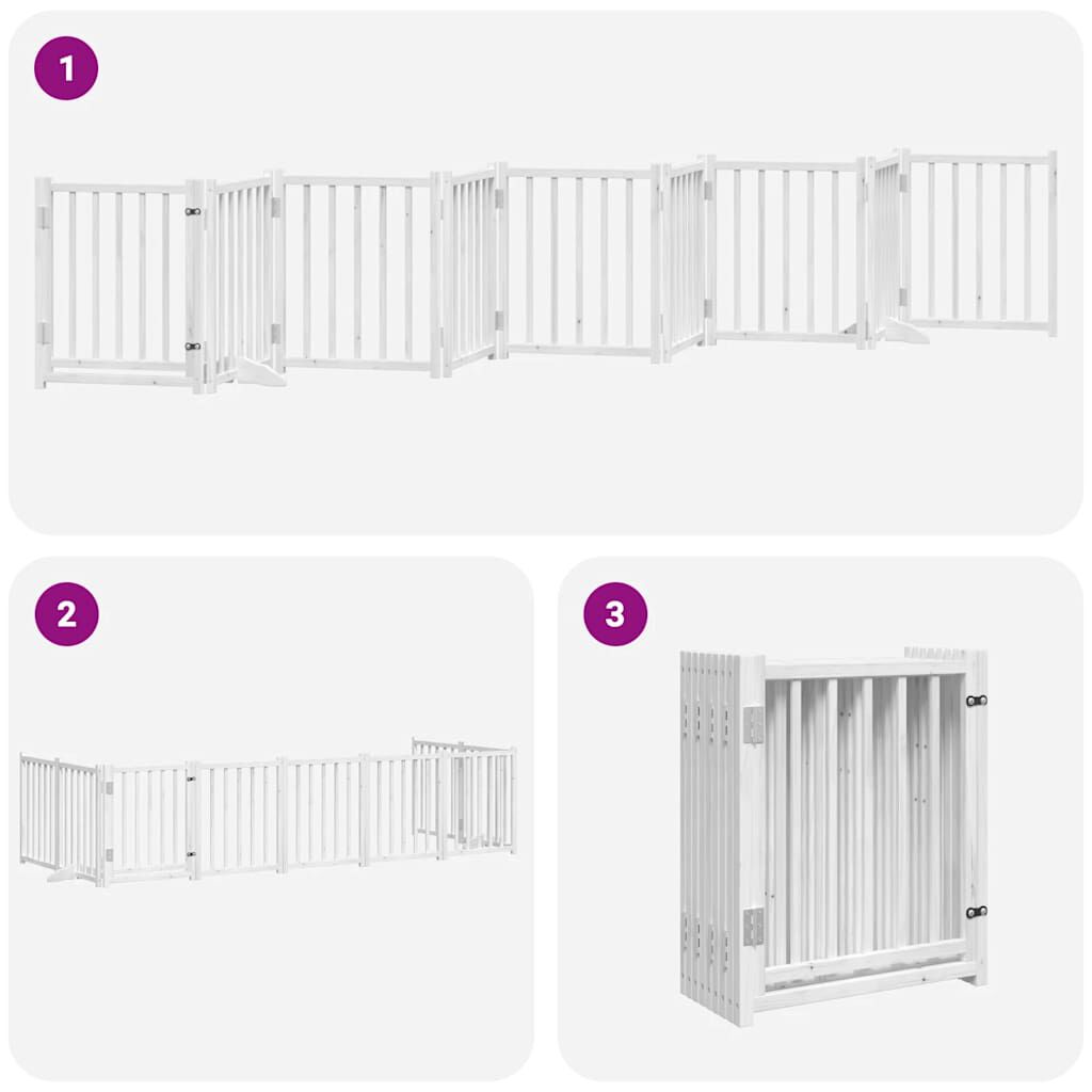 vidaXL Puerta para Perros Plegable Paneles Puerta de Seguridad Madera de &Aacute;lamo, , large Imagen numero 8