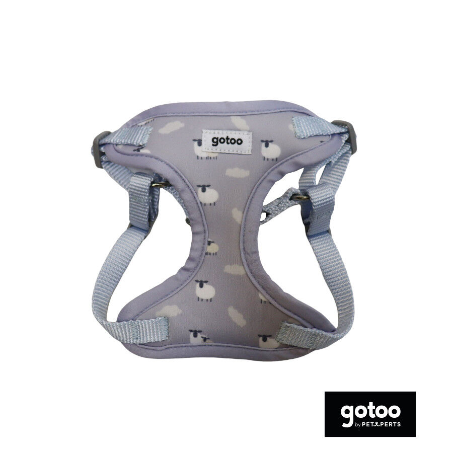 Gotoo Arnés ajustable estampado ovejitas gris para cachorros thumbnail