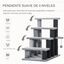 PawHut Escaleras para Gatos de 4 Escalones Escaleras para Mascotas Árbol Rascador para Gatos Pequeño con Poste Rascador Bola Colgante 60x40x64 cm Gris, , large indicador imagen numero 4