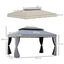 Outsunny Conjunto de Cenador Incluye 1 Cenador de Jardín 4x3 m con 4 Cortinas Laterales 4 Mosquiteras y 1 Techo de Repuesto 4x3 m para Fiestas Eventos Exterior Gris y Beige, , large indicador imagen numero 3