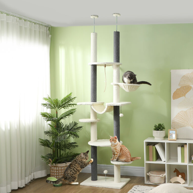 PawHut Árbol rascador crema y gris para Gatos thumbnail