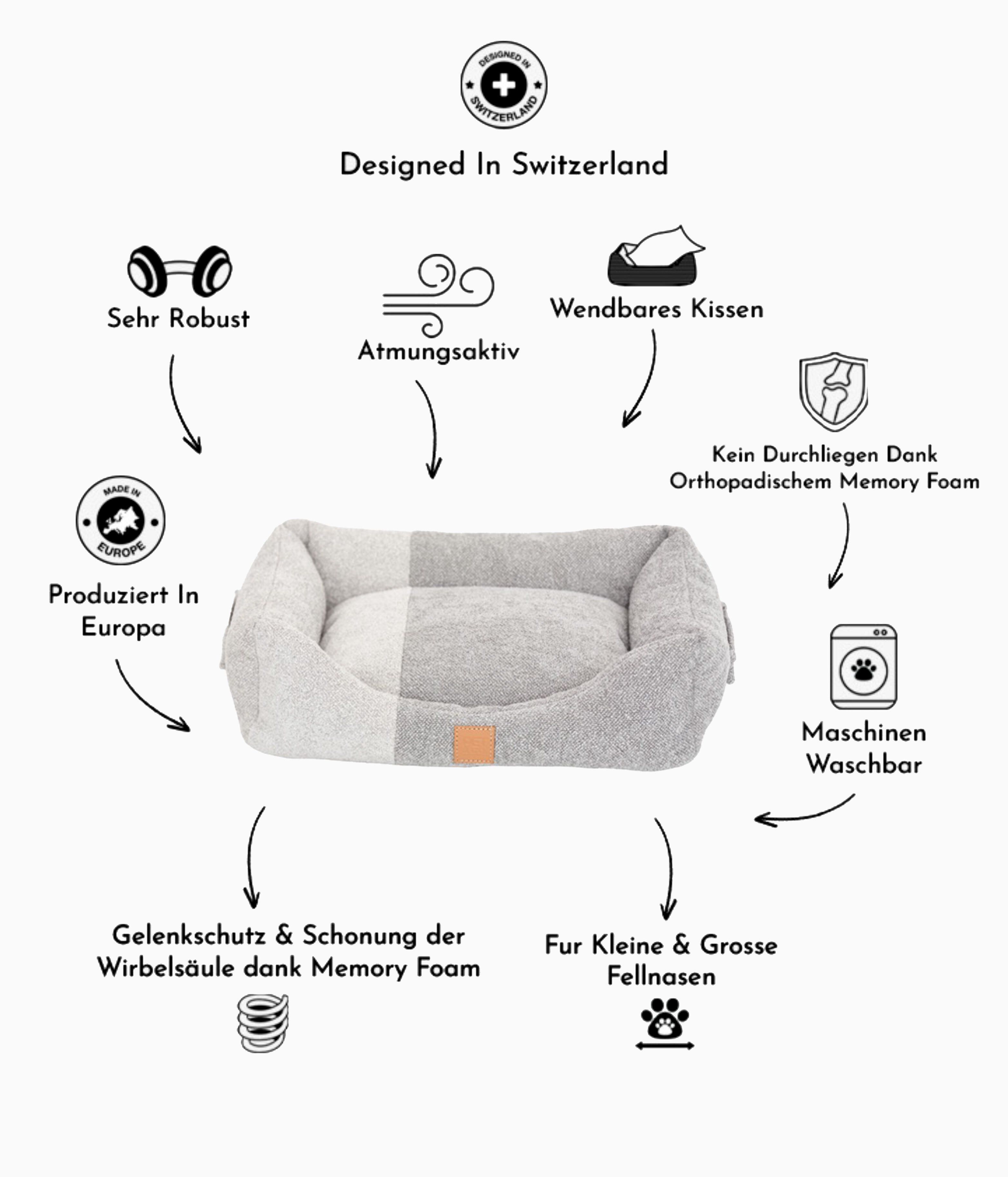 Pet and Co Cama Kingston Contrast Gray para Perros, , large Imagen numero 4
