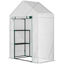 Outsunny Invernadero de Jardín 143x73x195 cm Vivero Casero de Acero con 2 Estantes y Puerta Enrollable para Cultivos Plantas Macetas Flores Patio Exterior Blanco, , large indicador imagen numero 1