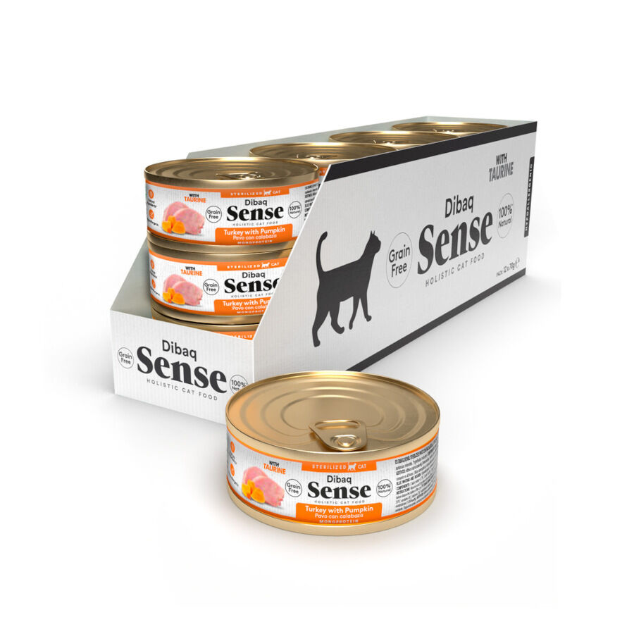 Dibaq Sense Sterilized Grain Free Pavo y Calabaza lata para gatos thumbnail