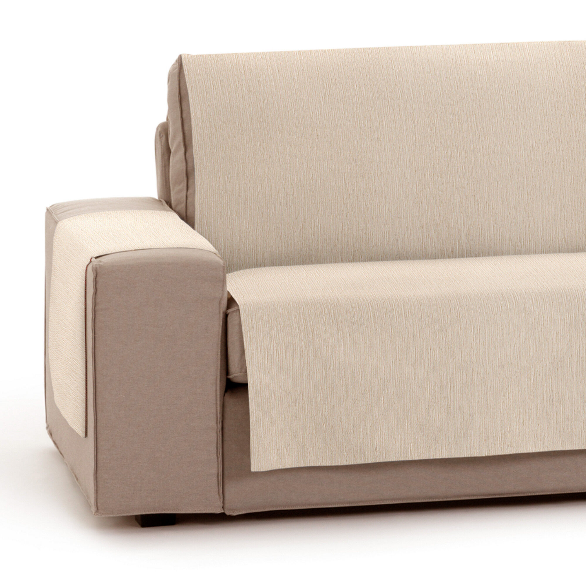 Vipalia Protector Funda Sillon 1 Plaza o Relax. Chenilla Lisa. Dise&ntilde;o Elite. Color Marfil. 1 Plaza, , large Imagen numero 1