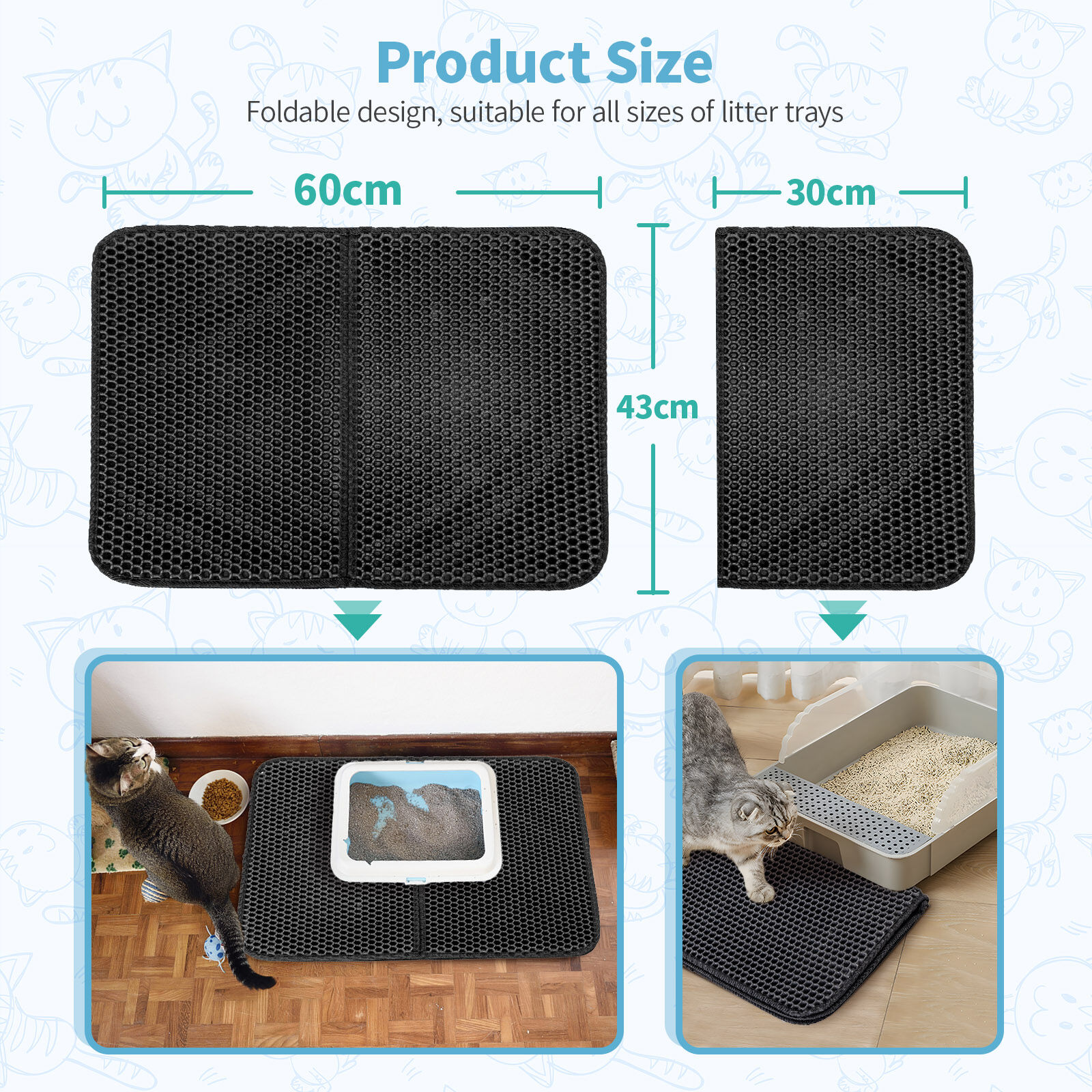 Nobleza Alfombrilla protectora para bandeja para gatos thumbnail