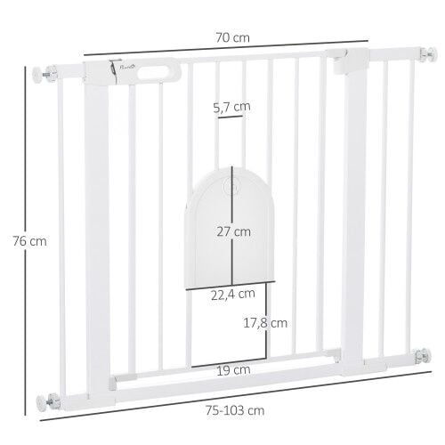 PawHut barrera de seguridad de mascotas color Blanco thumbnail