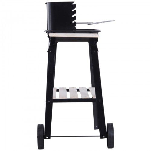 Barbacoa de Carb&oacute;n Vegetal Parrillas Ajustables con Estantes y Ruedas color Negro color Negro, , large Imagen numero 3