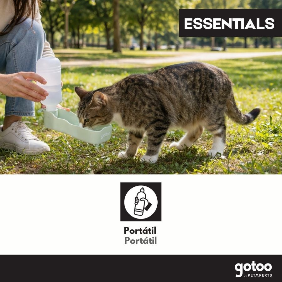 Gotoo Botella Bebedero Port&aacute;til de Pl&aacute;stico Verde para perros y gatos, , large Imagen numero 5