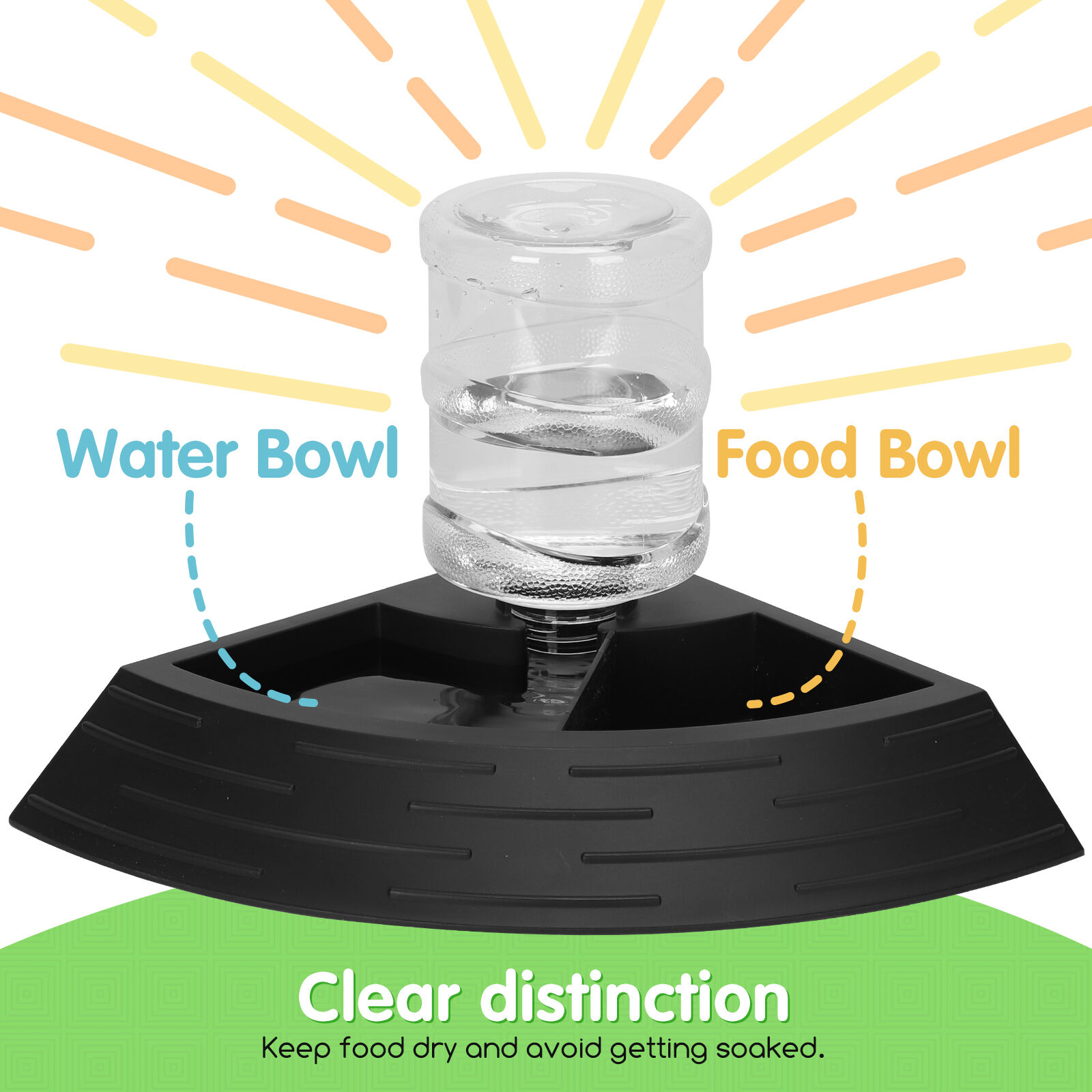 Nobleza - Alimentador Autom&aacute;tico de Reptiles Cuenco de Agua y Comida para Reptiles Bandeja de Agua de Reptiles Dispensador de Agua de Tortuga con Botella, Talla L, , large Imagen numero 2