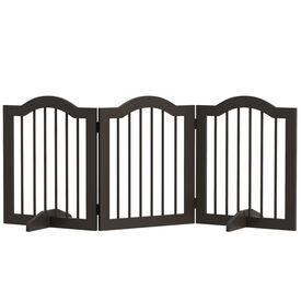 PawHut Barrera de Seguridad marrón  Plegable para Perros Pequeños