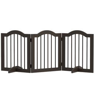PawHut Barrera de Seguridad marrón  Plegable para Perros Pequeños