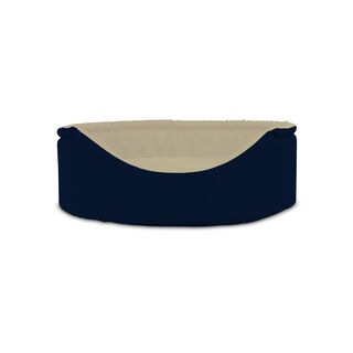 Gauty Cama Redonda Tela Impermeable azul y beige para Perros y Gatos 
