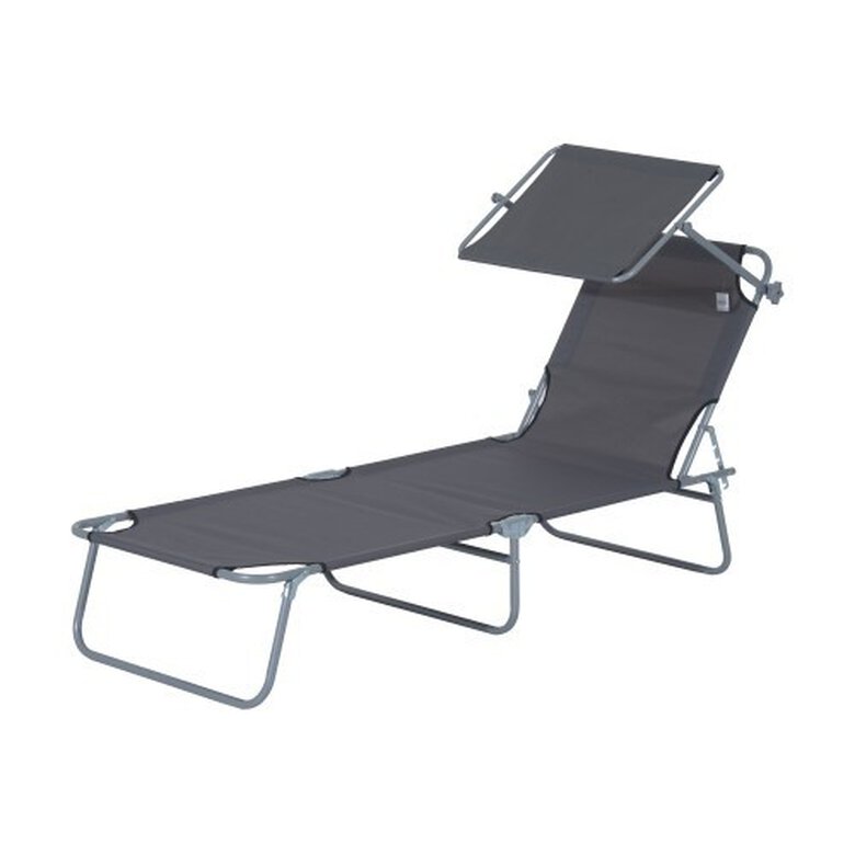 Tumbona plegable Outsunny para exterior color Gris, , large image number null