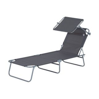 Tumbona plegable Outsunny para exterior color Gris