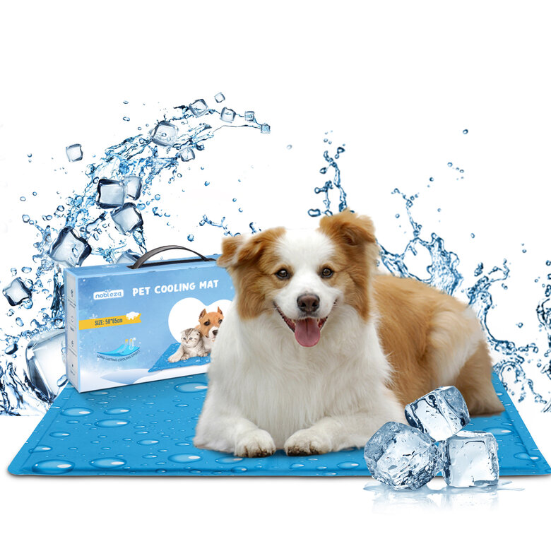 Nobleza Alfombrilla Refrescante para Perros Gatos, 50*65cm Cama Refrescante para Mascotas, Manta Refrigerante Perro Pequeña/Mediano, Alfombra de Gel Activada por Presión No tóxico, M
