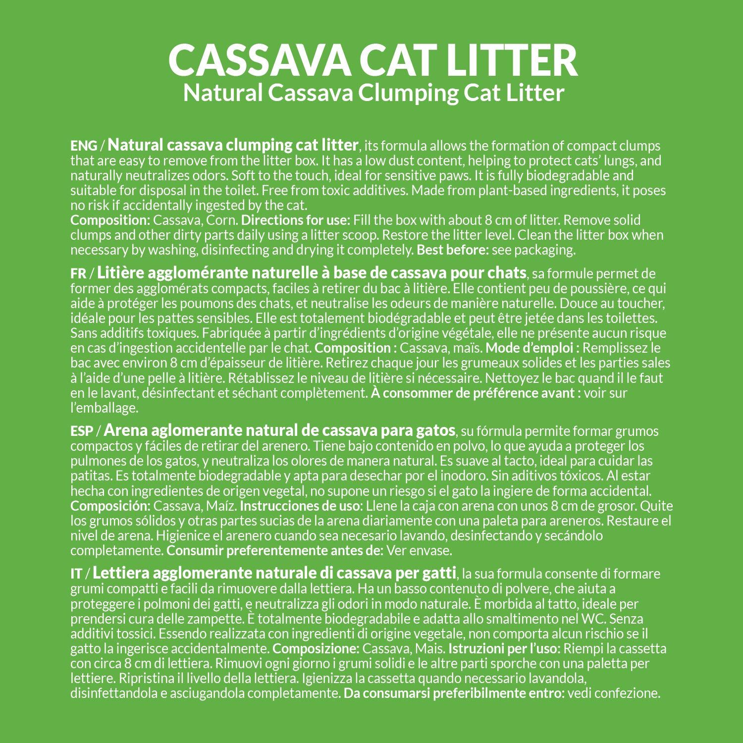 Lecho de CASSAVA para gatos - 6L - Arquivet - Arena aglomerante de Cassava, , large Imagen numero 4