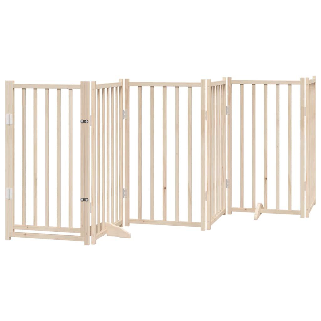 vidaXL Puerta para Perros Plegable Paneles Puerta de Seguridad Madera de &Aacute;lamo, , large Imagen numero 10