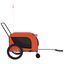 vidaXL Remolque bicicleta para perros hierro tela Oxford naranja negro, , large indicador imagen numero 4