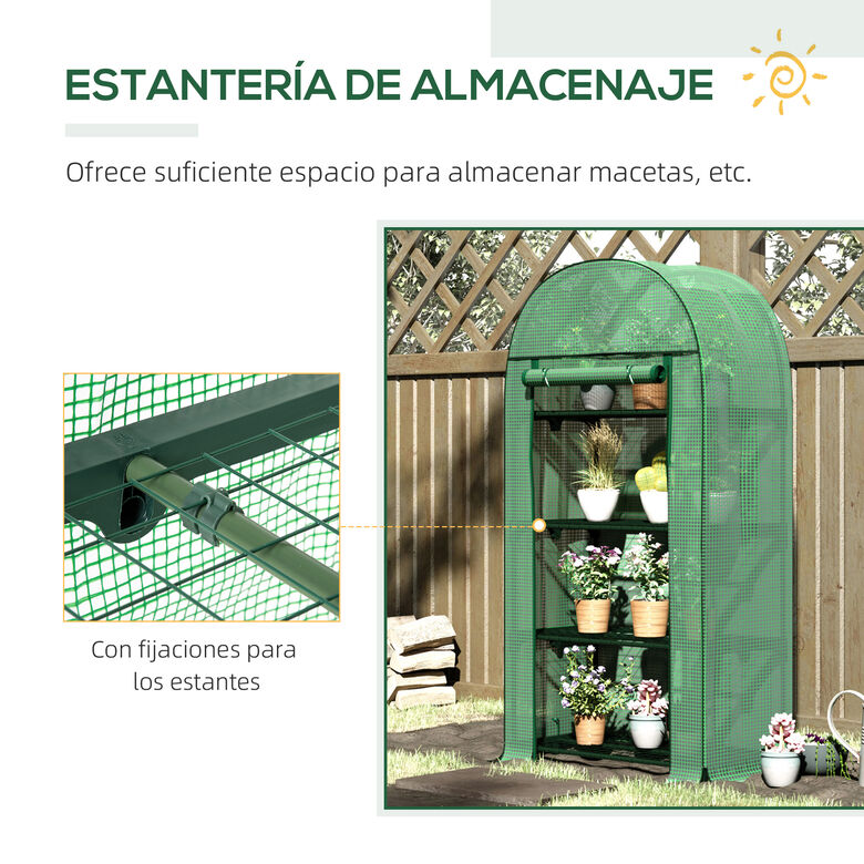 Outsunny Invernadero Verde de 4 estantes para Jardín thumbnail