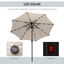 Outsunny Sombrilla de Jardín Ø268x238 cm Parasol de Terraza con 24 Luces LED Solar Mecanismo de Inclinación Manivela y Poste Desmontable de Metal para Piscina Patio Crema, , large indicador imagen numero 4
