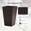 Outsunny Conjunto de 3 Macetas Cuadradas para Plantas Flores 3 Maceteros con Efecto de Símil Ratán para Jardín Terraza Interior y Exterior 36,5x36,5x61 cm Marrón, , large indicador imagen numero 4