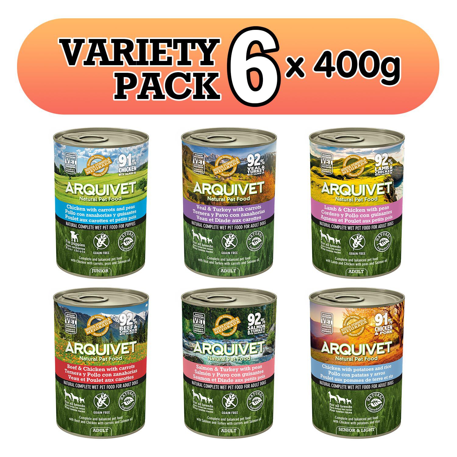 Variety Pack -  WET DOG FOOD 6x400gr, , large Imagen numero 1