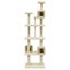 Vidaxl rascador árbol 6 plantas con 3 casas crema para gatos, , large indicador imagen numero 4
