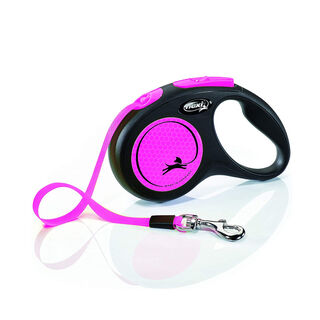 Flexi New Neon Correa Extensible rosa para perros