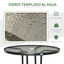 Outsunny Mesa de Jardín Redonda Mesa de Exterior Ø80x72 cm con Agujero para Sombrilla y Encimera de Vidrio Templado para Patio Terraza Negro, , large indicador imagen numero 5
