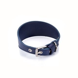 Collar de cuero vegano Pamppy especial galgos color Azul