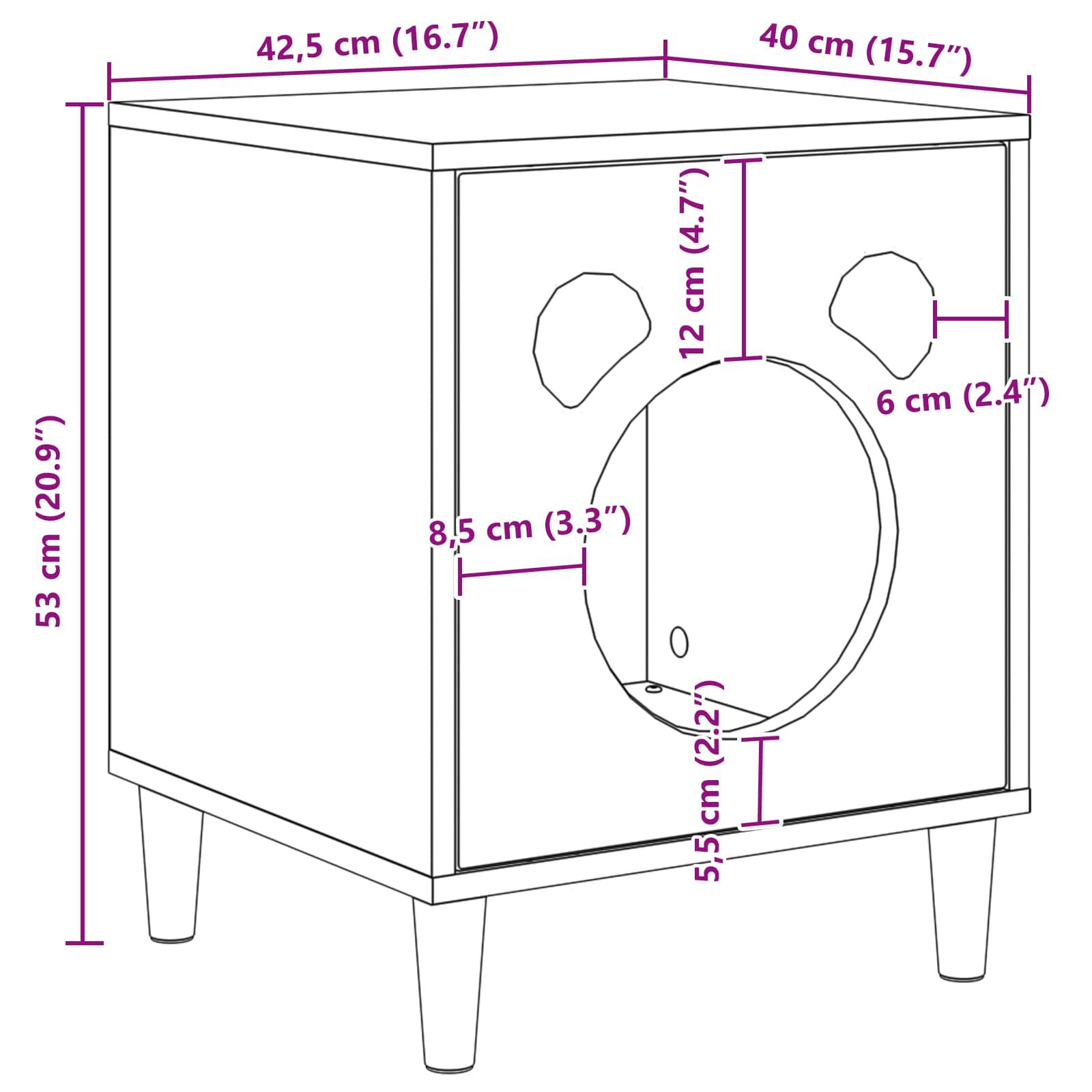 vidaXL Casa para Gatos Negro 42,5 x 40 x 53 cm Madera de ingenier&iacute;a, , large Imagen numero 4