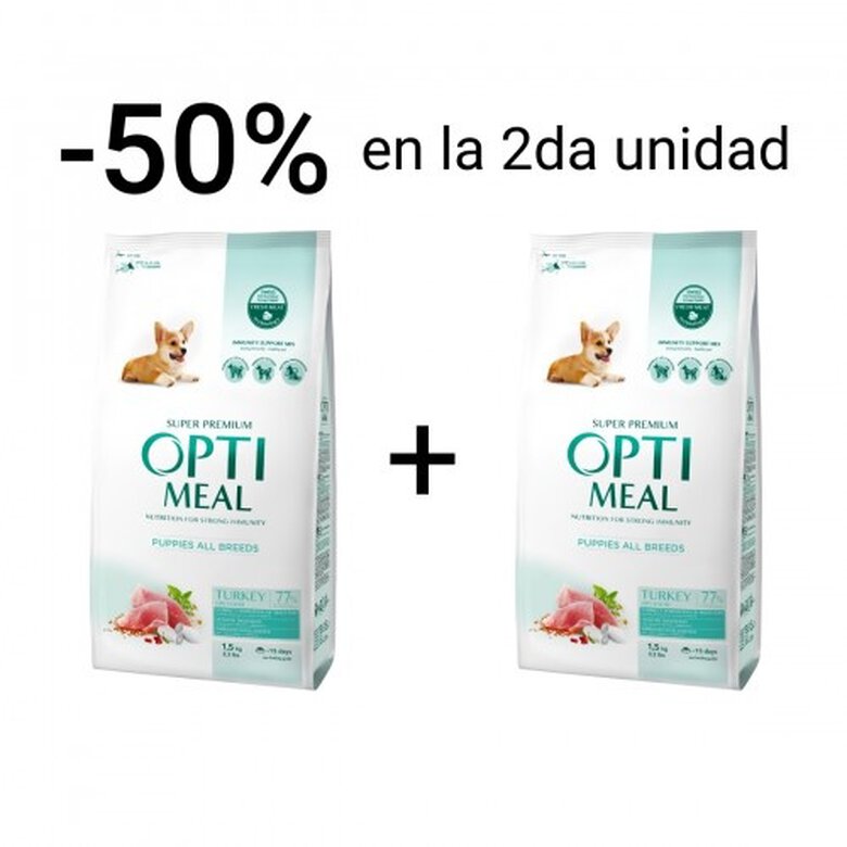 Promoción pienso Optimeal 2º unidad 50% para cachorros sabor Pavo, , large image number null