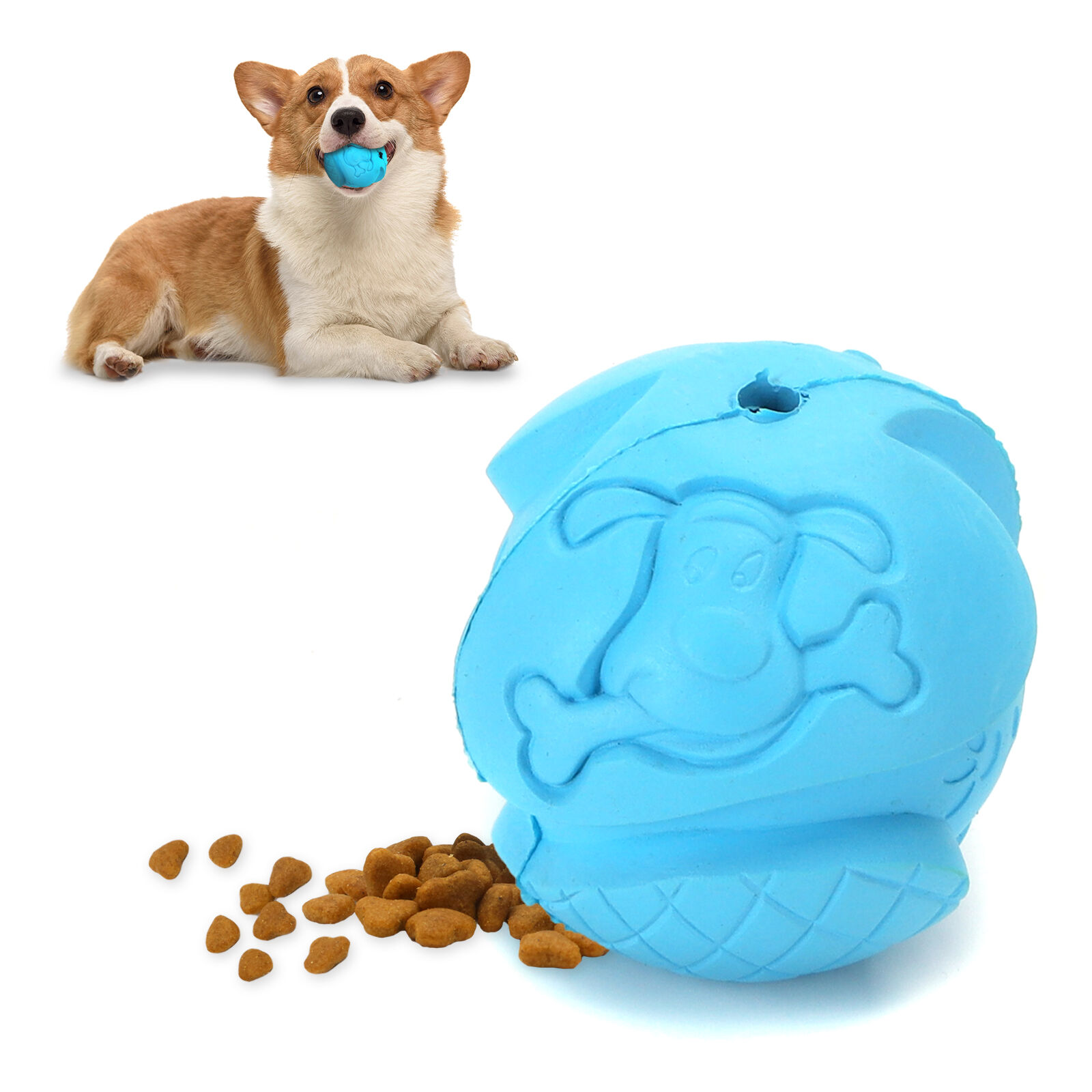 Nobleza Pelota Perros, Pelota de Juguete para Perros, Dispensador de Aperitivos Interactivo Mascotas, Pelota Fun para Masticar Jugar Entrenamiento, Bolas de Caucho Natural &Oslash; 6 cm, , large Imagen numero 1