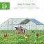 PawHut Gallinero Exterior Grande de Metal Galvanizado 3,03x6x1,95 m Jaula de Aves de 3 Habitaciones Cubierta de Tela Oxford Resistente a los Rayos UV y al Agua para Patio Plata, , large indicador imagen numero 5