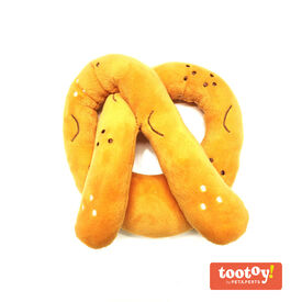 Tootoy! Comfort Baked Pretzel Cuddler peluche con sonido para perros