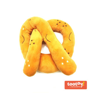 Tootoy! Comfort Baked Pretzel Cuddler peluche con sonido para perros