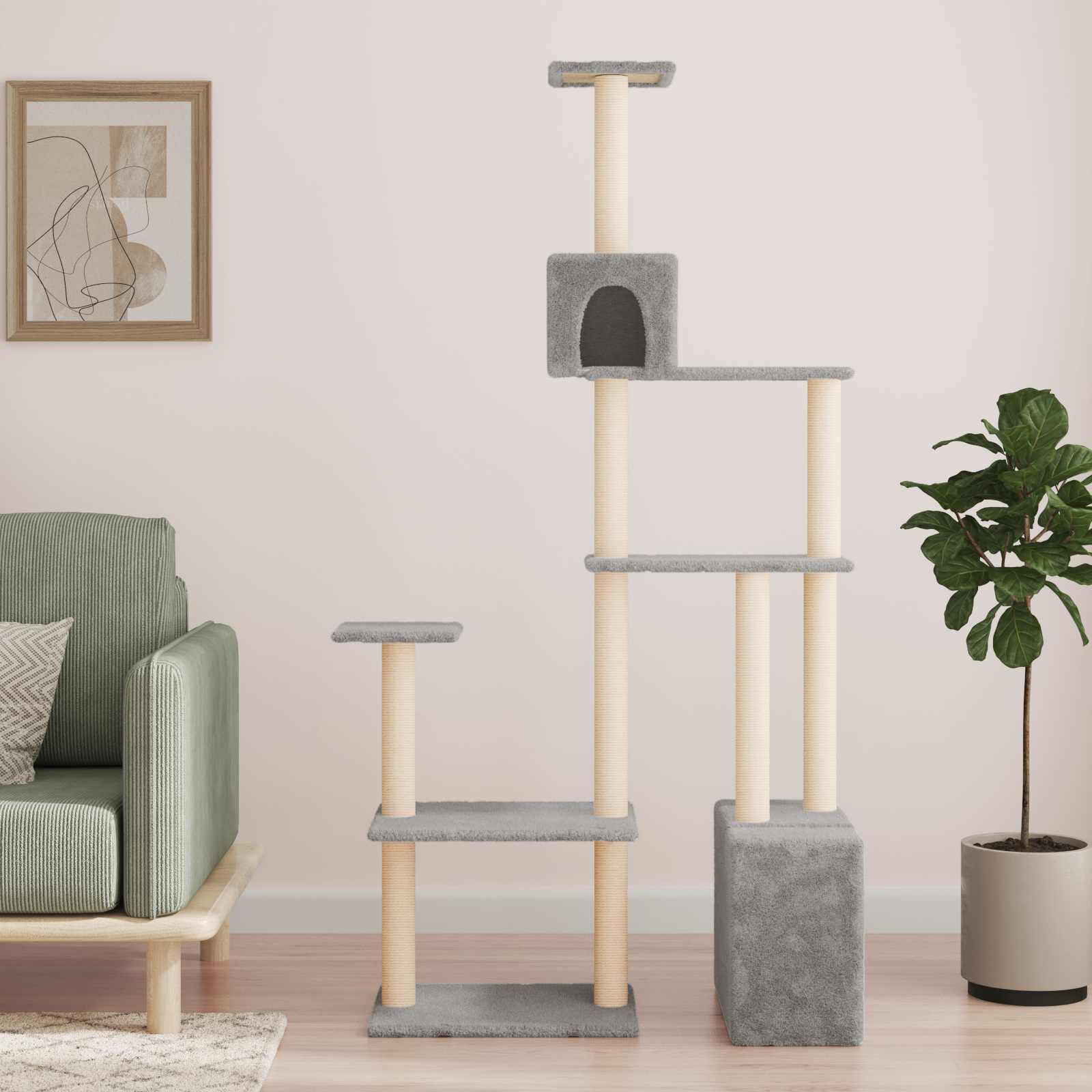vidaXL &Aacute;rbol para gatos con postes de sisal &Aacute;rbol rascador Torre Juego Gatitos, , large Imagen numero 2