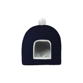 Gauty Cama Redonda Tela Impermeable y pelo  Azul y blanco para Perros y Gatos 