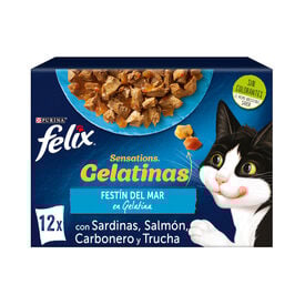 Felix Sensations Festín del Mar sobres en gelatina para gatos