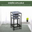 Outsunny Soportes para Plantas de Metal 3 Piezas Apilables Estantes Porta Macetas con Encimera de Azulejo Decorativa para Interiores y Exteriores 31,5x31,5x60,5 cm Azul y Negro, , large indicador imagen numero 5