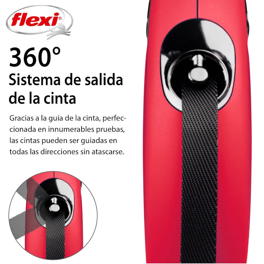 Flexi New Classic Correa Extensible de Cinta Roja para perros thumbnail