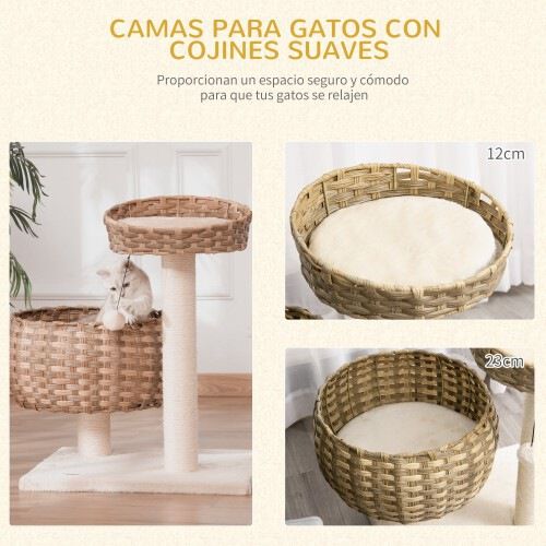 PawHut &Aacute;rbol Mediano con Cama Superior para gatos, , large Imagen numero 5