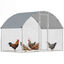 PawHut Gallinero para Exterior Grande, 2,8x5,1x1,9 m, 14,2 m&sup2;, Gallinero de Acero Galvanizado con Cubierta de Tela Oxford, Anti-UV e Impermeable, Puerta y Pestillos, Jaula para 15-24 Gallinas, Plata, , large indicador imagen numero 6
