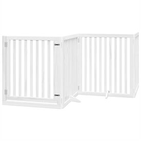 vidaXL Puerta Paneles Blanca Madera para perros
