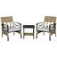 Outsunny Conjunto de Muebles de Jardín de 3 Piezas Juego de 2 Sillas y Mesa de Ratán con 2 Cojines Acolchados y Marco de Acero para Terraza Balcón Exterior Marrón, , large indicador imagen numero 1