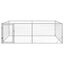 vidaXL Perrera de exterior puerta acero galvanizado plateado 3x2x1 m, , large indicador imagen numero 3