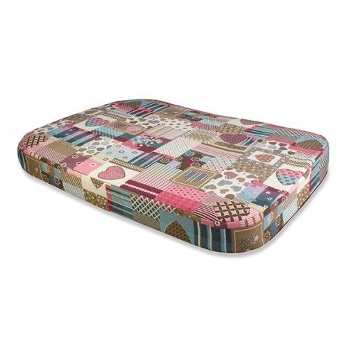 Colchoneta Corazones y rayas para perros color Rosa, , large Imagen numero 1